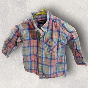 Andy & Evans Plaid Button Down LS shirt 18 - 24mos